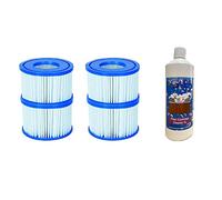 SUDS-ONLINE Filter Cartridge Cleaner With Compatible Bestway Filter Cartridge VI Replacement FOR Miami, Vegas, Monaco, Palm Springs (2 x Twin Pack + 1L)