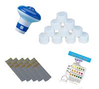 SUDS-ONLINE Small Dispenser with 10 Chlorine Tablets 20g + Test Strips