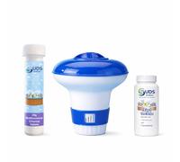 SUDS-ONLINE Small Dispenser with 10 Multifunctional Chlorine Tablets 20g + Test Strips
