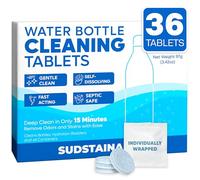 Sudstainables SoJourner Bags Water Bottle Cleaning Tablets - 36 Pack, Chlorine & Odor Free, Hydration Bladder and Water Bottle Cleaner Tablets, Removes Stubborn Stains & Odors