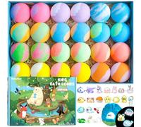SudsyRoar Kids Bath Bombs with Surprise Inside: Pack of 24 Handmade Bath Bombs with Toys for Earth and Sea Glow in the Dark Spicy Bath Salt Ideal