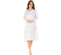 Sue Marks Women's Long Sleeve 100% Cotton Wincey Meadow Flannel Nightdress