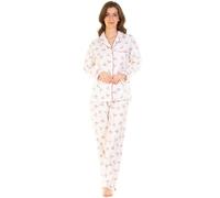 Sue Marks Women's Long Sleeve Wincey Meadow Flannel Button-Through Pyjama (UK 14/16, EU 42/44, Pink)