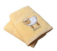 Sue Rossi Embroidered Turkish 100% Cotton Tea Towels Set of 2 - Premium Kitchen Hand Towels, Soft, Absorbent, Cleaning Drying Dish Cloths, Decorative Kitchen Linen Set (Lemon Sheep)