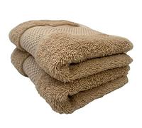 Sue Rossi Guest Towels 30 x 50cm Set Of 2, Organic Turkish Combed Cotton, 600gsm Thick, Soft & Absorbent Bathroom Or Kitchen Small Hand Towel, Face Cloth (Camel, 2)