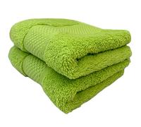 Sue Rossi Guest Towels 30 x 50cm Set Of 2, Organic Turkish Combed Cotton, 600gsm Thick, Soft & Absorbent Bathroom Or Kitchen Small Hand Towel, Face Cloth (Lime Green, 2)