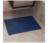 Sue Rossi Ltd Bath Mat For Bathroom 100% Egyptian Cotton 1100gsm 80x50cm Machine Washable Thick Soft Absorbent Geometric Style Towelling Bath Rug 17 Colours (navy blue)