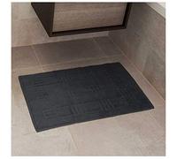 Sue Rossi Ltd Bath Mat For Bathroom 100% Egyptian Cotton 1100gsm 80x50cm Machine Washable Thick Soft Absorbent Geometric Style Towelling Bath Rug 17 Colours (charcoal grey)