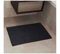 Sue Rossi Ltd Bath Mat For Bathroom 100% Egyptian Cotton 1100gsm 80x50cm Machine Washable Thick Soft Absorbent Geometric Style Towelling Bath Rug 17 Colours (black)