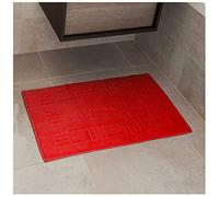 Sue Rossi Ltd Bath Mat For Bathroom 100% Egyptian Cotton 1100gsm 80x50cm Machine Washable Thick Soft Absorbent Geometric Style Towelling Bath Rug 17 Colours (red)