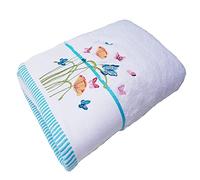 Sue Rossi Ltd Turkish Cotton Towels Embroidered Designs 550Gsm Soft Plush Quality Bathroom Towel (Butterfly, Hand Towel)