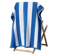 Sue Rossi Striped Cotton Cabana Beach Towel - 100% Soft, Absorbent & Quick-Dry - Large Oversized Towel for Pool, Travel & Holidays - Lightweight, Sand-Free, Machine Washable - 70 x 150cm (Blue)