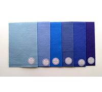 Sue Spargo 1/64 Cuts of Merino Wool Fabric, Pack of Six Blues & Purples