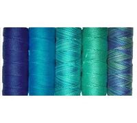 Sue Spargo Eleganza #5 Perle, Five 40yd Spools of Polished Cotton Thread for Embroidery Bundle (M - Fiji)