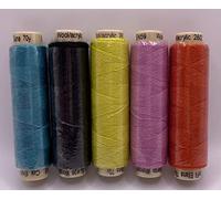 Sue Spargo Ellana Wool Blend Thread for Embroidery - Five 70-Yard Spools, Matches The"Butterfly" Colorway 4 Wool Applique Pack