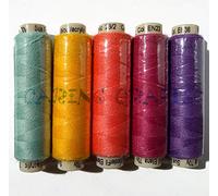 Sue Spargo Ellana Wool Blend Thread for Embroidery - Five 70-Yard Spools, Matches The ''Flower'' Colorway 4 Wool Applique Pack