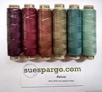 Sue Spargo Ellana Wool Blend Thread for Embroidery - Six 70-Yard Spools Bundle (10 - Nature)