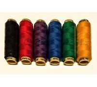 Sue Spargo Ellana Wool Blend Thread for Embroidery - Six 70-Yard Spools Bundle (13 - Royals)