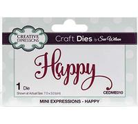 Sue Wilson Mini Expressions Happy Die Set, Metal, Silver, 15 x 3.5 x 0.6 cm