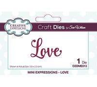Sue Wilson Mini Expressions - Love Die Set, Metal, Silver, 15.00 x 3.5 x 0.6 cm
