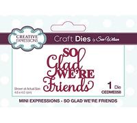 Sue Wilson Mini Expressions-So Glad We're Friends-Craft Die, Metal, 4 x 4.6 cm,CEDME058