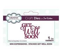 Sue Wilson - Mini Expressions - Stacked Get Well Soon - Craft Die, Metal, Die Size 4.2 x 3.3 cm, CEDME075