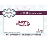 Sue Wilson - Mini Expressions - Stacked Happy Wishes - Craft Die