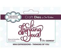 Sue Wilson Mini Expressions - Thinking of You, Silver, 5.0 x 4.5 cm