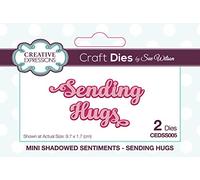 Sue Wilson Mini Shadowed Sentiments - Sending Hugs - Cutting Dies, Silver, 9.7 x 1.7 cm Largest die