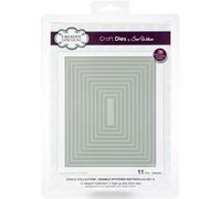 Sue Wilson Noble Collection-Double Stitched Rectangles B-Die Set, Metal Silver, 17.5 x 14.3 cm