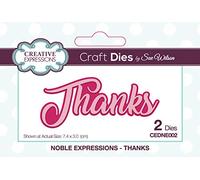 Sue Wilson Noble Expressions Collection - Thanks, Metal, 7.4 x 3.0 cm, CEDNE002