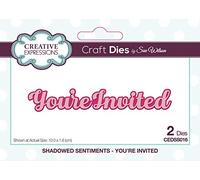 Sue Wilson Shadow Sentiments-You're Invited-Craft Die, Metal, 1.6 x 10 cm,CEDSS016