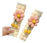 SueaLe 2Pcs Flower Inspired Belt Protectors Cotton Blend Shoulder Covers Fast Installation Under 3 Seconds Soft Shoulder Pad for Seat Belt