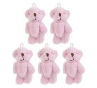 SueaLe 5PCS Bear Plush Toy Lovely Joint Doll Keyring Ornament Handbag Accessories Kids Gift Party Props Cute Pendant Plush Toy Jointed