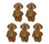 SueaLe 5PCS Bear Plush Toy Lovely Joint Doll Keyring Ornament Handbag Accessories Kids Gift Party Props Cute Pendant Plush Toy Jointed