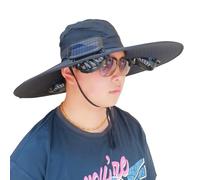 SueaLe Brim Cooling Sun Hat with 3 Fan Modules, Black