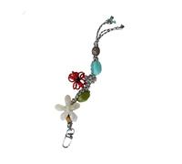 SueaLe Colorful Resin Floral Pendant Keyring Artistic Design Phone Charm Multipurpose Decoration For Keys Travel Daily Use Multi Purpose Beaded Phone Charm