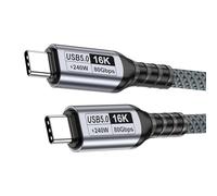 SueaLe Durability USB5.0 Cable with 16K60Hz Display 80Gbps Fast Data Transfer and 240W Quick Charging Cord for Various Devices Video Cable