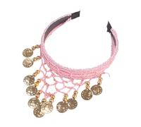 SueaLe Ethnic Belly Dance Headpiece Elegant Gold Coin Tassels Hairband For Stage Performances And Cultural Event Celebration Women Ethnic Hairpiece