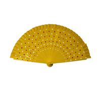 SueaLe Flamenco Spanish Wood Folding Fan Dots Pattern Modern Classical Vintage Wood Hand Fan For Dance Perfornamnces Party Hand