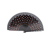 SueaLe Flamenco Spanish Wood Folding Fan Dots Pattern Modern Classical Vintage Wood Hand Fan For Dance Perfornamnces Party Hand