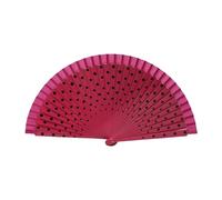 SueaLe Flamenco Spanish Wood Folding Fan Dots Pattern Modern Classical Vintage Wood Hand Fan For Dance Perfornamnces Party Hand