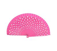 SueaLe Flamenco Spanish Wood Folding Fan Dots Pattern Modern Classical Vintage Wood Hand Fan For Dance Perfornamnces Party Hand