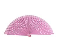 SueaLe Flamenco Spanish Wood Folding Fan Dots Pattern Modern Classical Vintage Wood Hand Fan For Dance Perfornamnces Party Hand