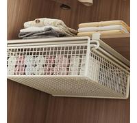 SueaLe Hanging Pullout Drawer Metal Clothing Pull Out Basket Cabinet Organizing Bin Under Shelf Storage Basket Storage Solution Shelf Rack