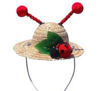 SueaLe Honeybees Ladybirds Pattern Hat Travel Pet Hat Dog Walking Vacation Dog for Walks and Beach Vacations Travel Pet