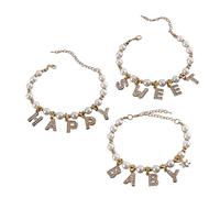 SueaLe Pet Cats Collar Necklace With Rhinestones Letter Pendant Adjust Cats Collar Elegant Party Necklace Pet Jewelry 3PCS