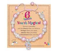 SueaLe Playful Rainbow Beaded Girls Sparkling Wristband Jewelry Birthday Present Fashion Woven Wrist Chain Jewelry