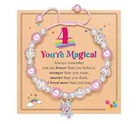 SueaLe Playful Rainbow Beaded Girls Sparkling Wristband Jewelry Birthday Present Fashion Woven Wrist Chain Jewelry
