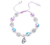 SueaLe Playful Rainbow Beaded Girls Sparkling Wristband Jewelry Birthday Present Fashion Woven Wrist Chain Jewelry